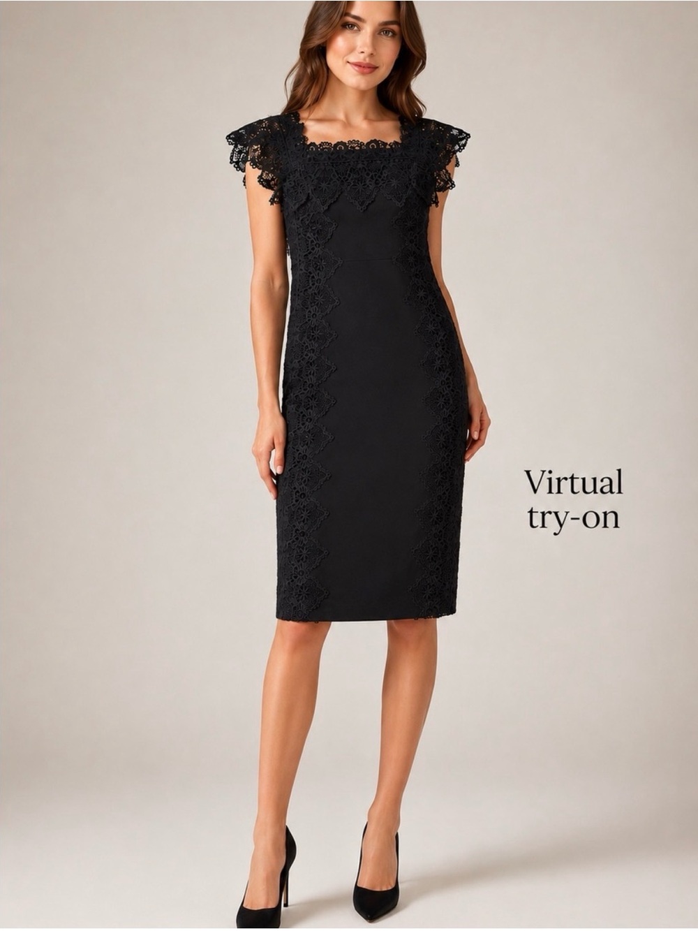 Nicole Miller Black Lace Evening Sheath Dress NWT 4